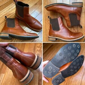 NISOLO $250 Carmen Chelsea Ankle Boot British Tan Womens 8.5 EUC
